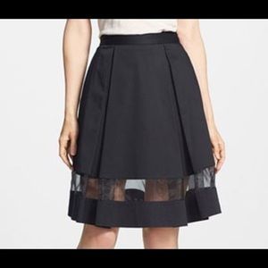 Express Black A-Line Skirt with Peek-a-Boo
